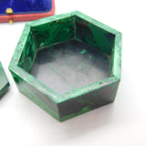Art Nouveau Malachite, Sterling Silver & Enamel Fairy Trinket Box Antique c1920