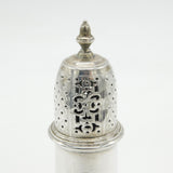 George II Sterling Silver Lion Crest Muffineer Sugar Caster Antique 1758 London