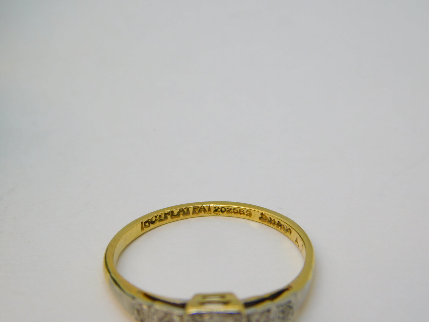 Victorian 18ct Gold & Platinum Set 0.15ct Diamond Dress Ring Antique c1890