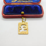 9ct Yellow Gold £ Pound Sign Charm or Pendant 1979 London Vintage
