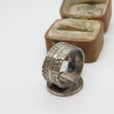 19th Century Ottoman Sterling Silver Floral Seal Stamp Ring Antique c1860