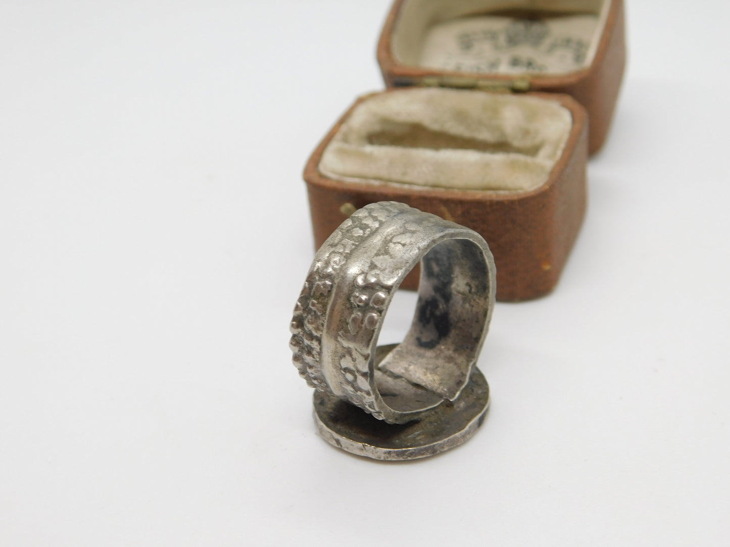 19th Century Ottoman Sterling Silver Floral Seal Stamp Ring Antique c1860