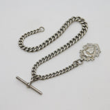 Victorian Sterling Silver Graduating Albert Watch Chain Antique 1893 Birmingham