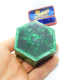 Art Nouveau Malachite, Sterling Silver & Enamel Fairy Trinket Box Antique c1920