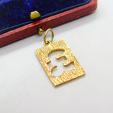 9ct Yellow Gold £ Pound Sign Charm or Pendant 1979 London Vintage