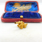9ct Yellow Gold Traditional Cannon Gunner Charm Vintage 1965 London