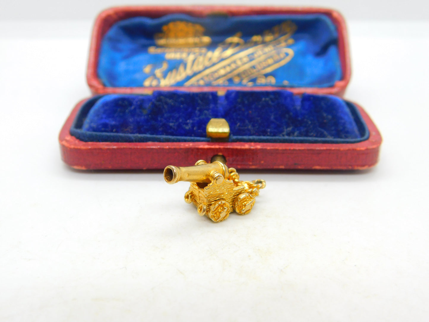 9ct Yellow Gold Traditional Cannon Gunner Charm Vintage 1965 London