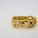 9ct Yellow Gold Jumping Dolphin Band Ring Vintage 2004 Birmingham