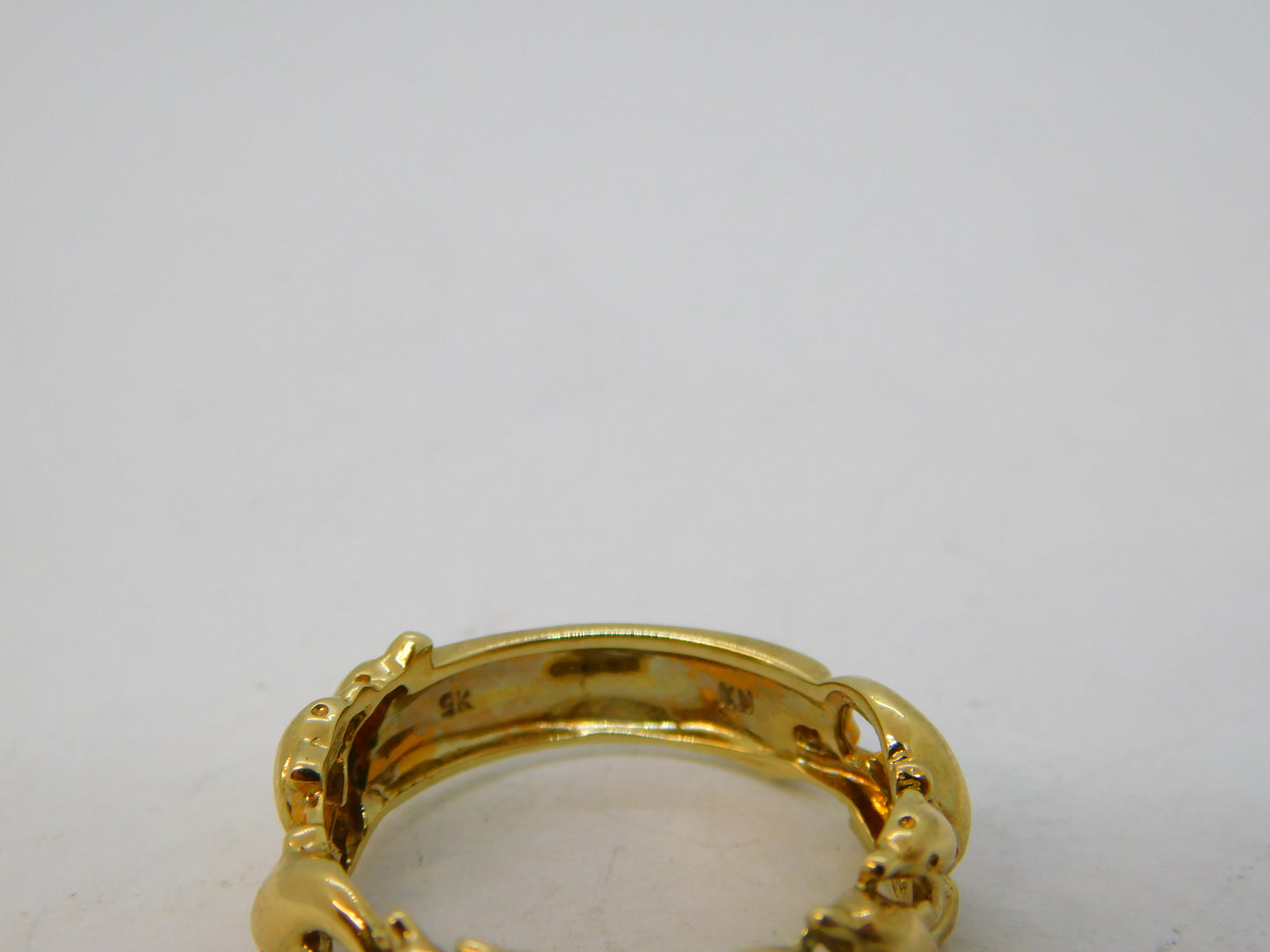 9ct Yellow Gold Jumping Dolphin Band Ring Vintage 2004 Birmingham