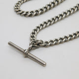 Victorian Sterling Silver Graduating Albert Watch Chain Antique 1893 Birmingham