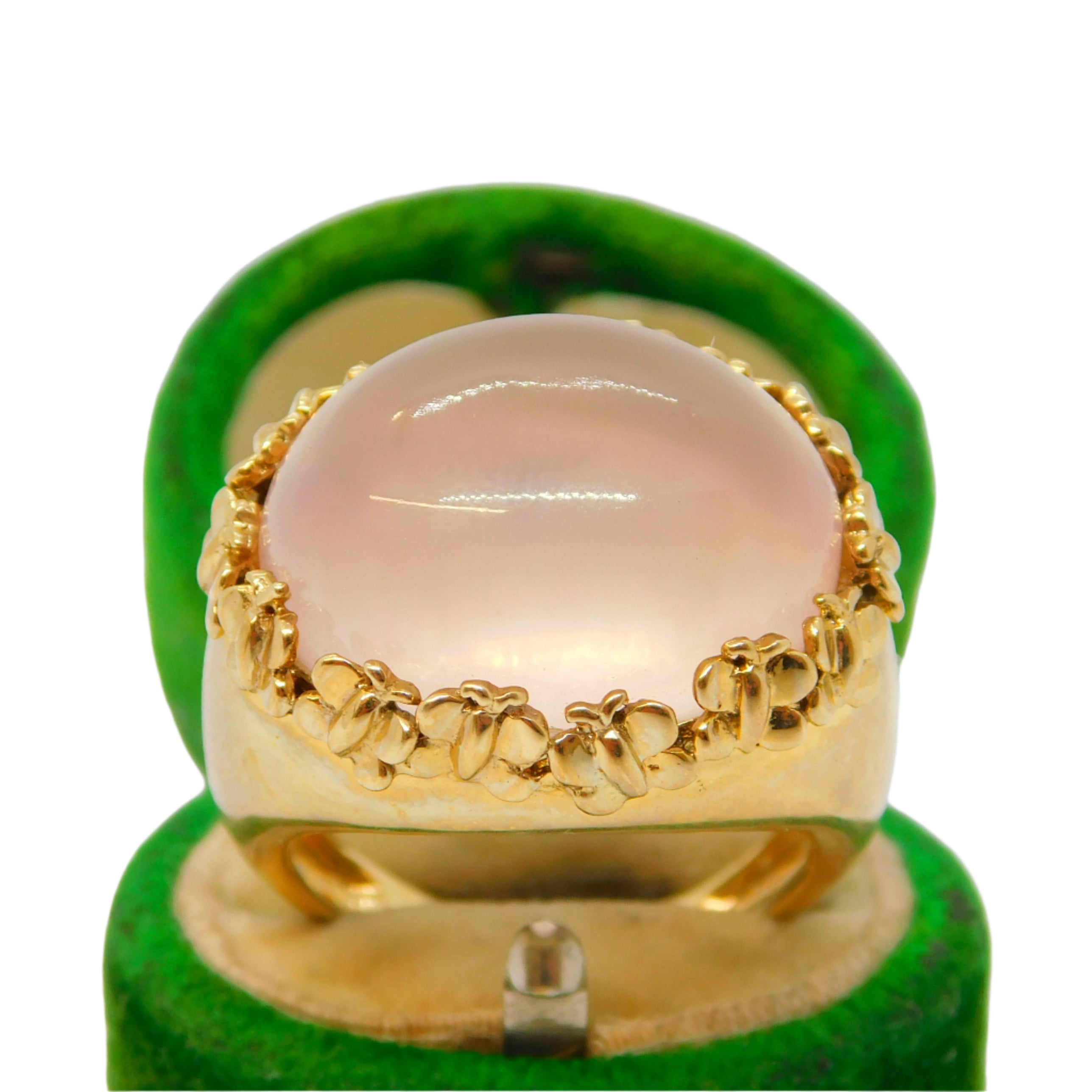 9ct gold rose quartz ring