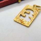9ct Yellow Gold £ Pound Sign Charm or Pendant 1979 London Vintage