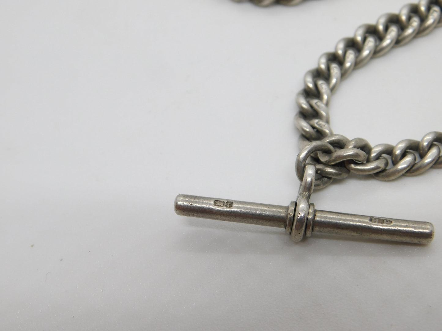 Victorian Sterling Silver Graduating Albert Watch Chain Antique 1893 Birmingham