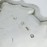 George II Sterling Silver Armorial Crest Salver Dish Antique 1735 London