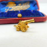 9ct Yellow Gold Traditional Cannon Gunner Charm Vintage 1965 London