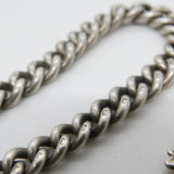 Victorian Sterling Silver Graduating Albert Watch Chain Antique 1893 Birmingham