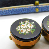 Early Victorian Rose Gold Plated Floral Micro Mosaic Buttons Antique c1840
