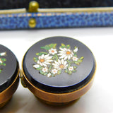 Early Victorian Rose Gold Plated Floral Micro Mosaic Buttons Antique c1840