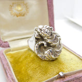 Sterling Silver Tiger or Panther Form Statement Ring 1934 London Antique