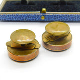 Early Victorian Rose Gold Plated Floral Micro Mosaic Buttons Antique c1840