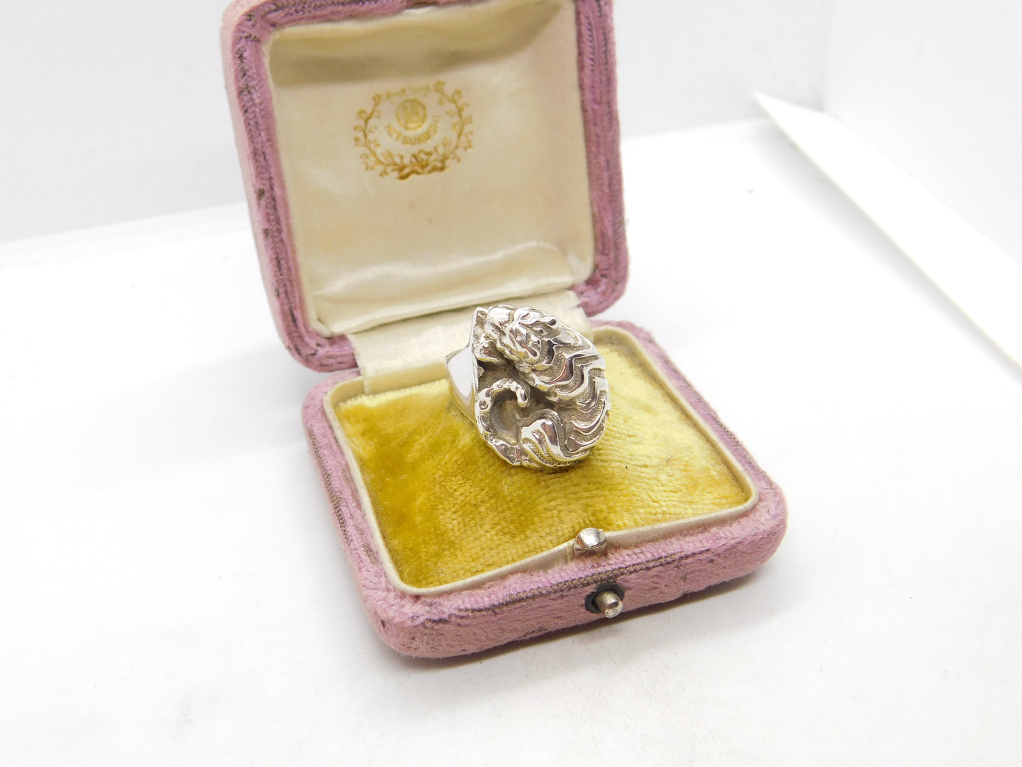 Sterling Silver Tiger or Panther Form Statement Ring 1934 London Antique