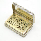 Victorian Sterling Silver Cross Pattern Vinaigrette Antique 1840 Birmingham