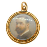 19th Century 9ct Yellow Gold Portrait Locket Pendant Antique c1860s Victorian