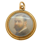 19th Century 9ct Yellow Gold Portrait Locket Pendant Antique c1860s Victorian