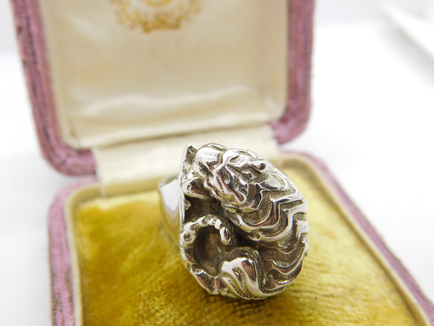 Sterling Silver Tiger or Panther Form Statement Ring 1934 London Antique