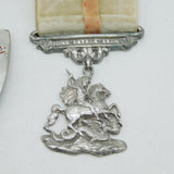 Victorian Sterling Silver Pair Society of St George, Canada Medals Antique 1850