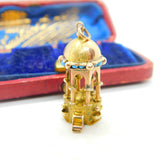 18ct Gold & Turquoise Set Islamic Temple Charm Religious Antique c1930 Deco