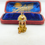 18ct Gold & Turquoise Set Islamic Temple Charm Religious Antique c1930 Deco