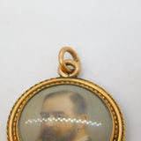 19th Century 9ct Yellow Gold Portrait Locket Pendant Antique c1860s Victorian