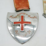 Victorian Sterling Silver Pair Society of St George, Canada Medals Antique 1850