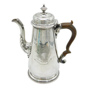 George II Sterling Silver Armorial Crest Coffee Pot Antique 1740 London