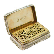 William IV Sterling Silver Floral Vinaigrette Antique 1833 Birmingham