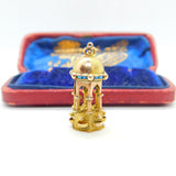 18ct Gold & Turquoise Set Islamic Temple Charm Religious Antique c1930 Deco