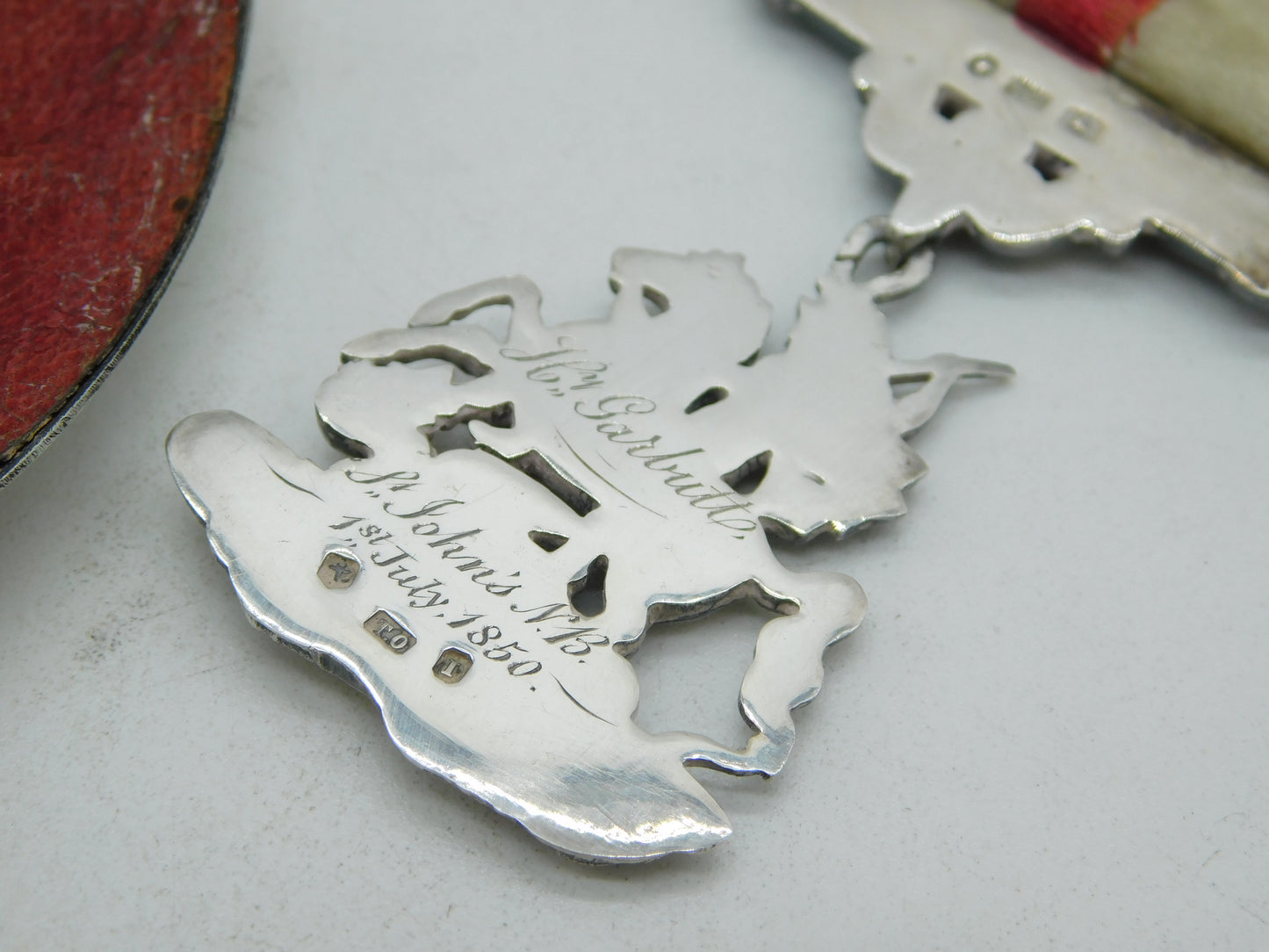 Victorian Sterling Silver Pair Society of St George, Canada Medals Antique 1850
