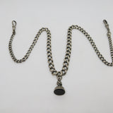 Victorian Sterling Silver Graduating Double Albert Watch Chain Antique 1897
