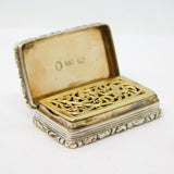 William IV Sterling Silver Floral Vinaigrette Antique 1833 Birmingham