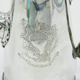George II Sterling Silver Armorial Crest Coffee Pot Antique 1740 London