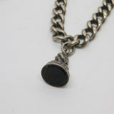 Victorian Sterling Silver Graduating Double Albert Watch Chain Antique 1897
