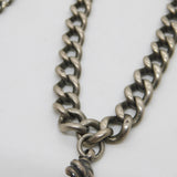 Victorian Sterling Silver Graduating Double Albert Watch Chain Antique 1897