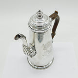 George II Sterling Silver Armorial Crest Coffee Pot Antique 1740 London