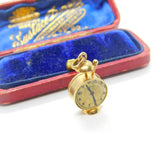 9ct Yellow Gold Novelty Alarm Clock Charm or Pendant 1973 London Vintage