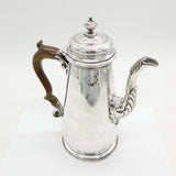George II Sterling Silver Armorial Crest Coffee Pot Antique 1740 London