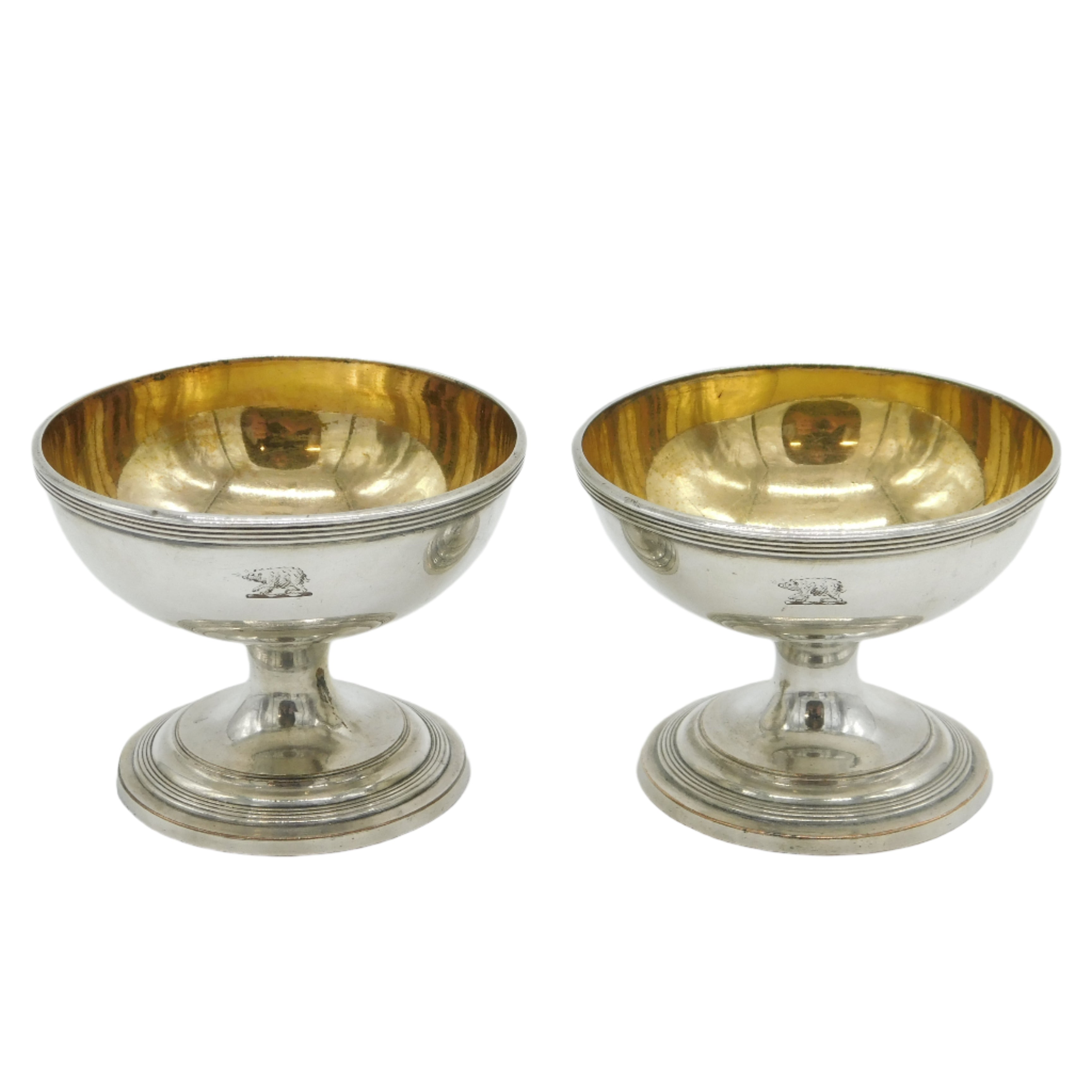 Georgian silver plated salt cellars