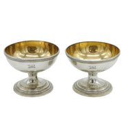 George III Pair of Silver Plated Gilded Bear Crested Salt Cellars Antique c1820