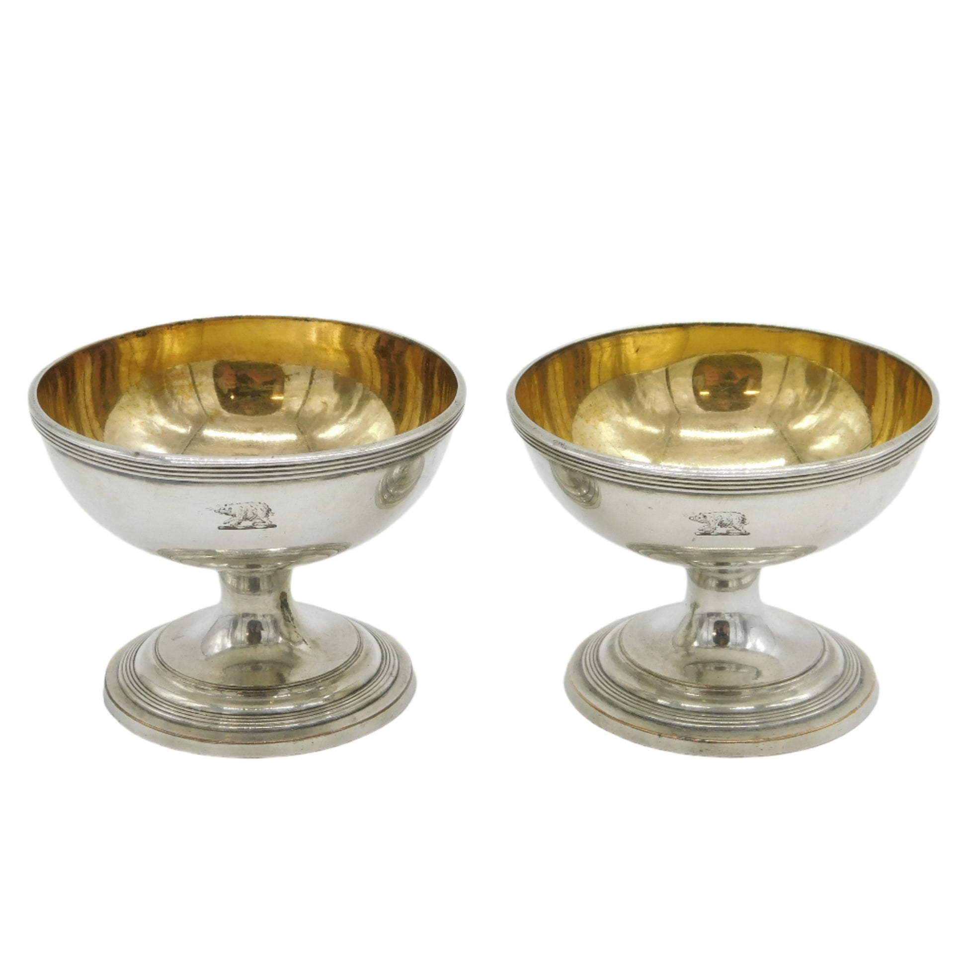Georgian silver plated salt cellars