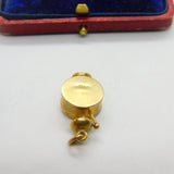 9ct Yellow Gold Novelty Alarm Clock Charm or Pendant 1973 London Vintage